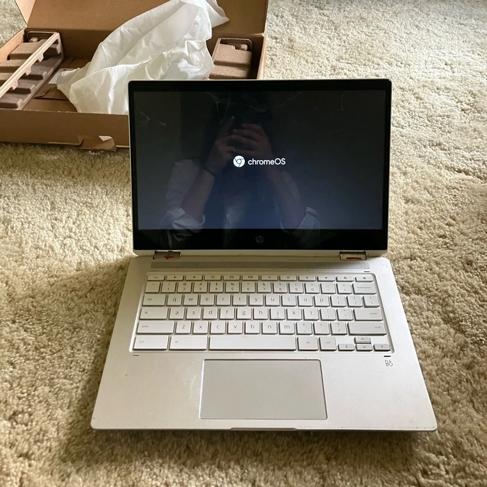 HP Silver Chromebook x360 Convertible Laptop with 360-Degree Hinge